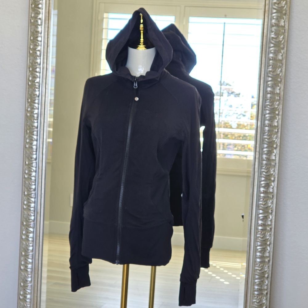Lululemon Reversible Black Hooded Jacket Size 8 - Picture 7 of 14